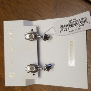 Kendra Scott silver convertible earrings NWT